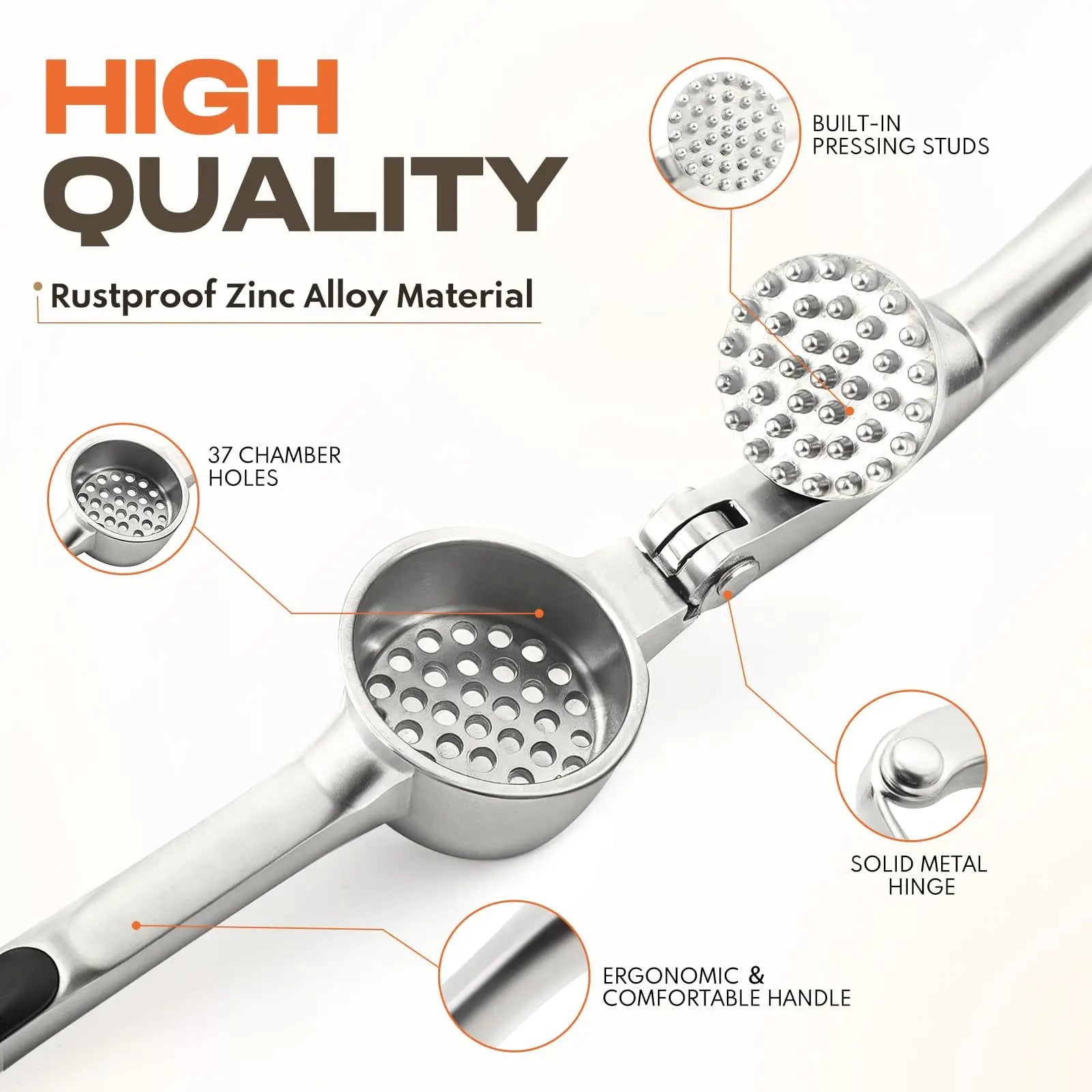 Presse-Ail Inox Manuel avec Éplucheur et Nettoyeur Inclus presseail