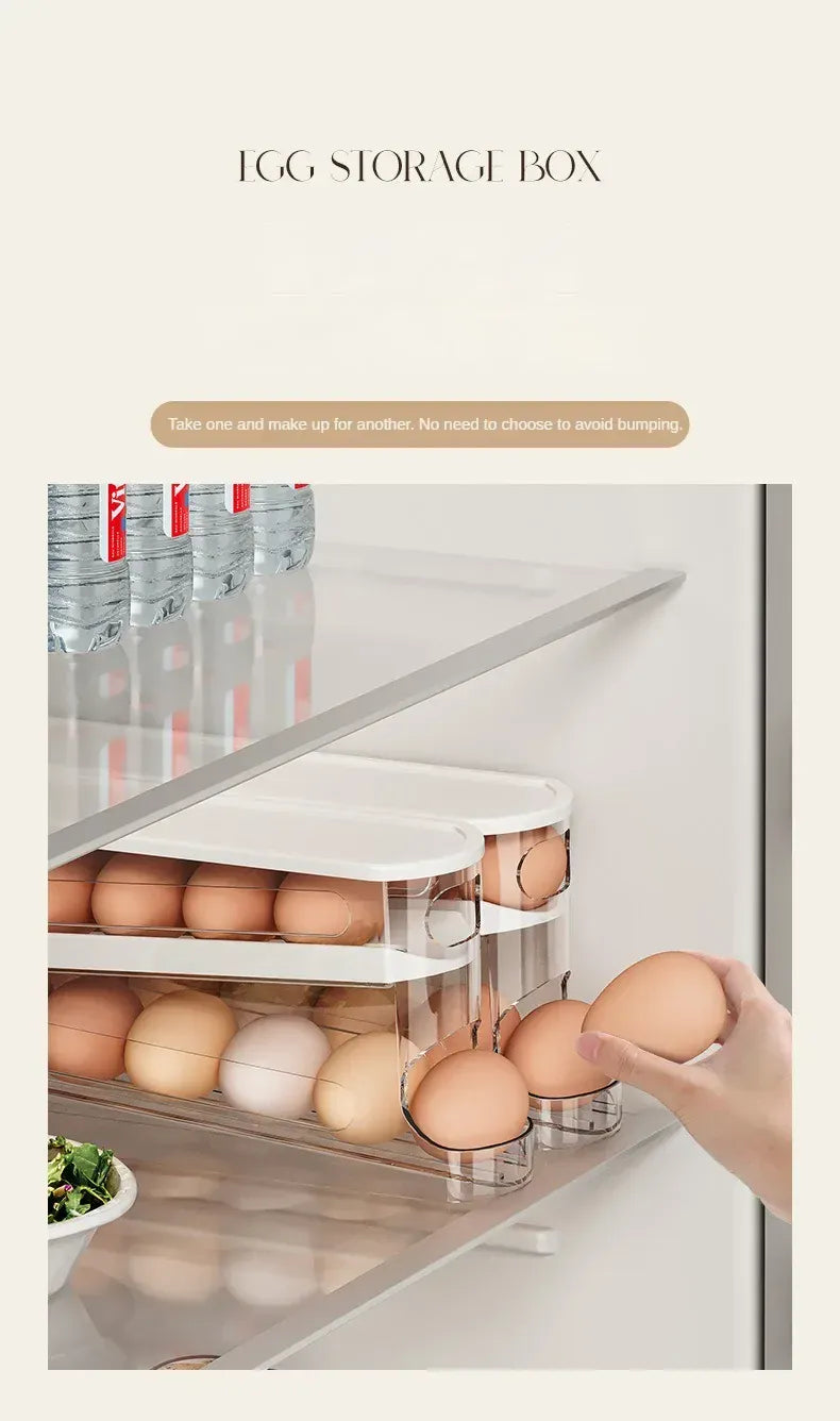 Organiseur Frigo Range-Œufs à Rouleau 12 Œufs - Empilable et Pratique