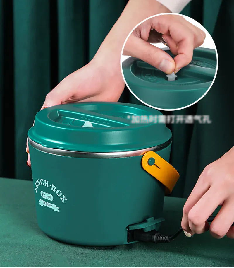 LunchBox Chauffante Électrique Acier Inoxydable 304 — 1,2 L / 48 W / 12 V-220 V lunchboxchauf