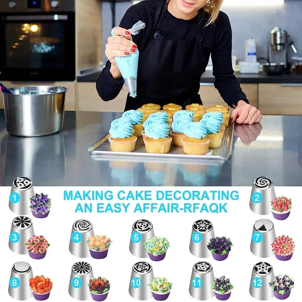 Set de 27 Douilles à Pâtisserie en Acier Inoxydable pour Décoration de Gâteaux douillepoche