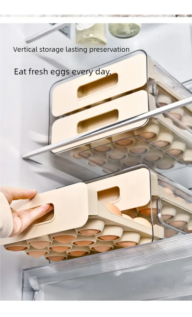 Organiseur de Rangement Frigo pour 32 Œufs | Double Couche