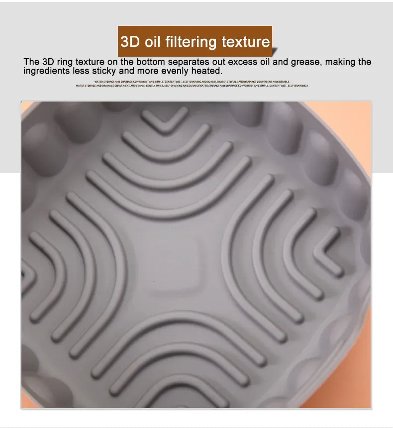 Moule Silicone Réutilisable Air Fryer Rond et Carré - Lot de 2 Pièces Air Fryer