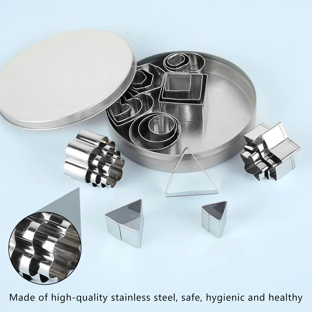 Ensemble de 24 Emporte-pièces en Acier Inoxydable - Formes Géométriques emportepieces