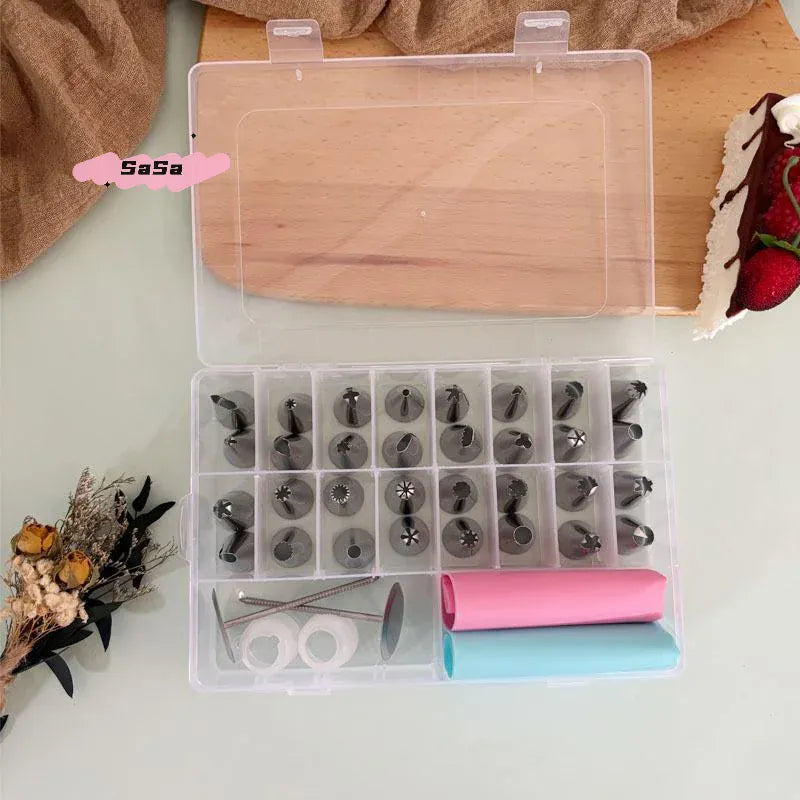 Set d'outils de décoration de gâteaux en inox - 38 pièces avec poches douillepoche