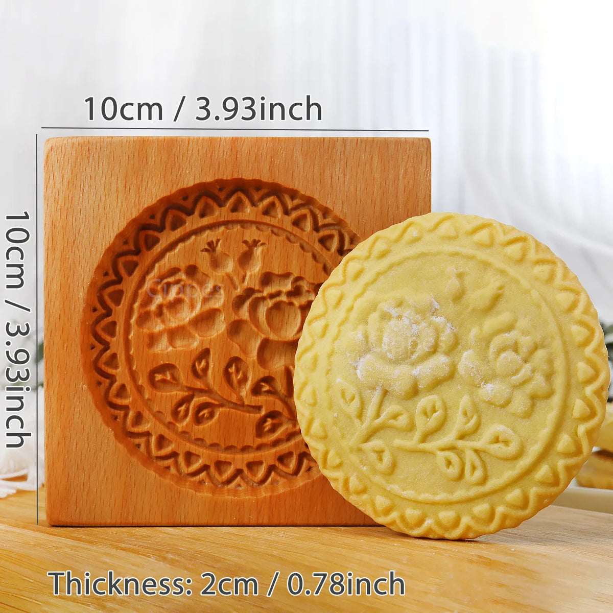 Emporte-pièce en bois floral 3D pour biscuits et gâteaux - 1 pièce emportepieces