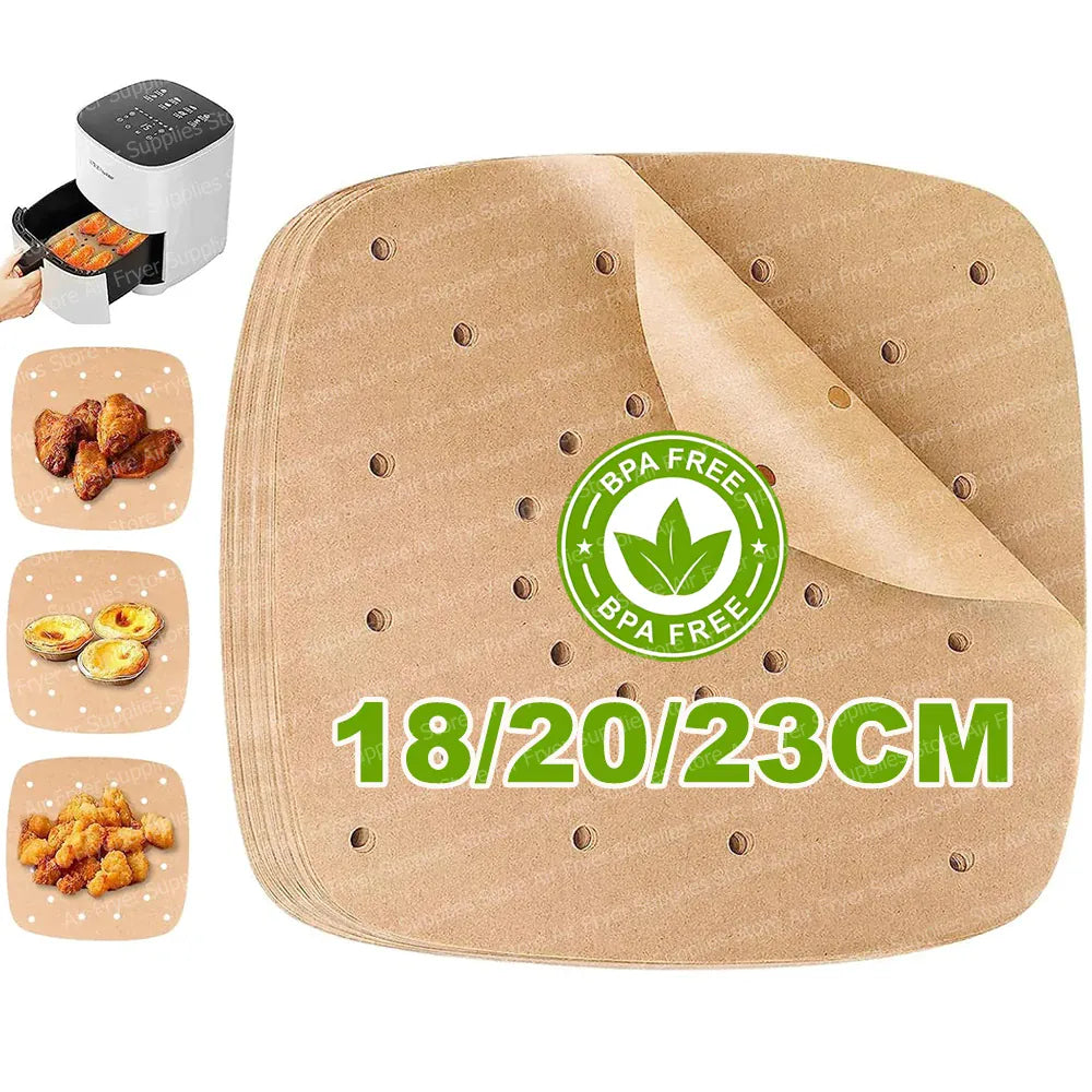 Papier Cuisson Air Fryer Jetable Antiadhésif Lot de 50 - 20 cm Air Fryer