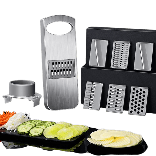 Mandoline Inox 6 Lames 316L Antibactérien avec Protection Main Mandolines