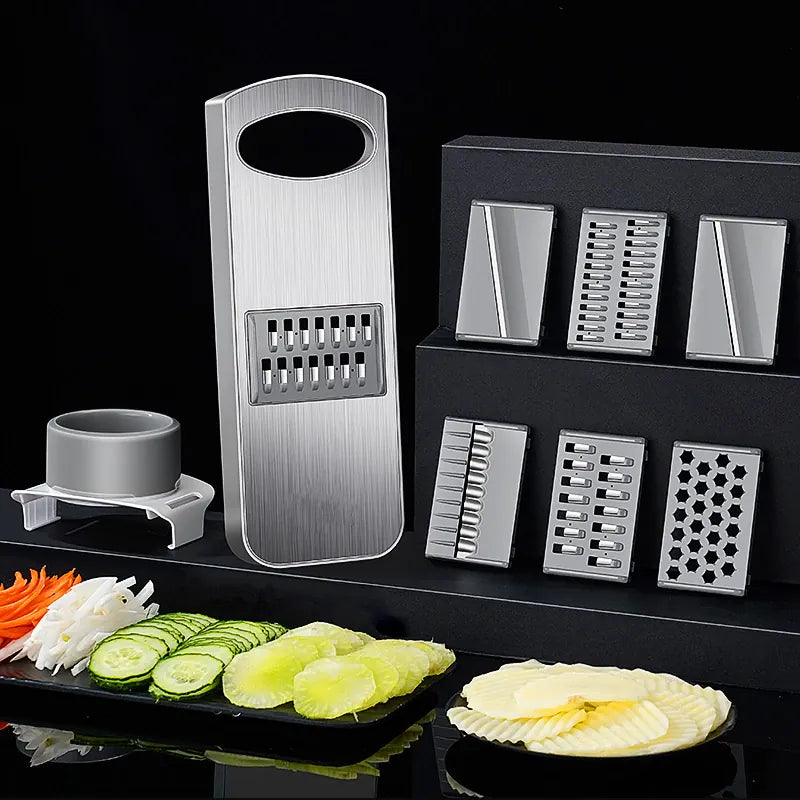 Mandoline Inox 6 Lames 316L Antibactérien avec Protection Main Mandolines