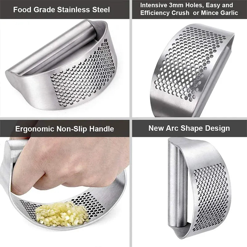Presse-Ail Inox Manuel avec Éplucheur | Outil de Cuisine Pratique presseail