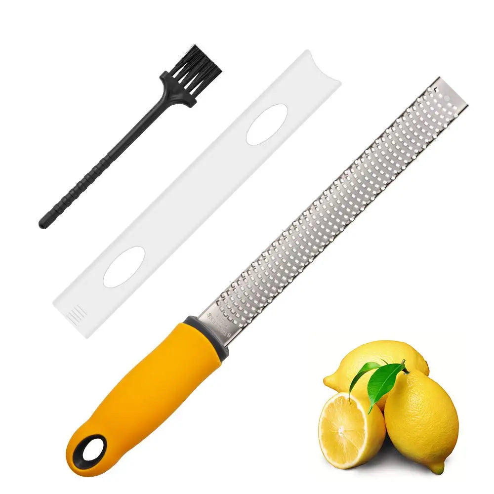 Zesteur en Acier Inoxydable pour Agrumes et Fromage | Avec Brosse zesteur