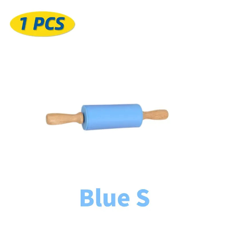 Rouleau à pâtisserie en silicone non-adhérent avec poignées en bois - Set de 14 pièces rouleaupatisserie