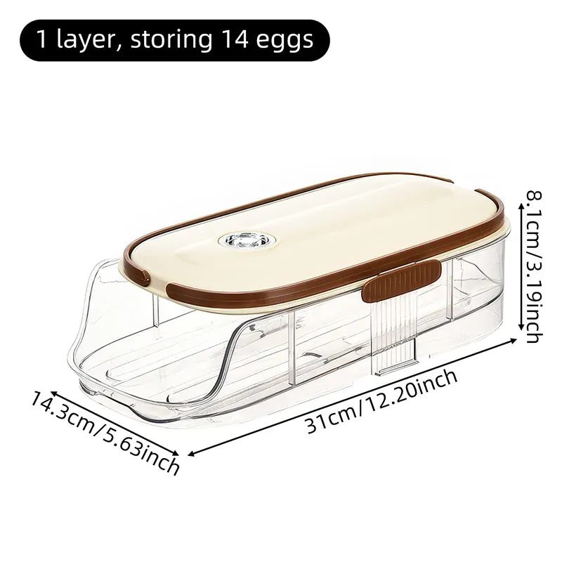 Boîte de Rangement Frigo pour Œufs 24 Pièces avec Poignée Ergonomique