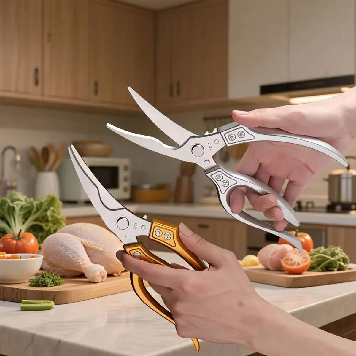Ciseaux de cuisine en inox pour découpe de poulet et os ciseaux