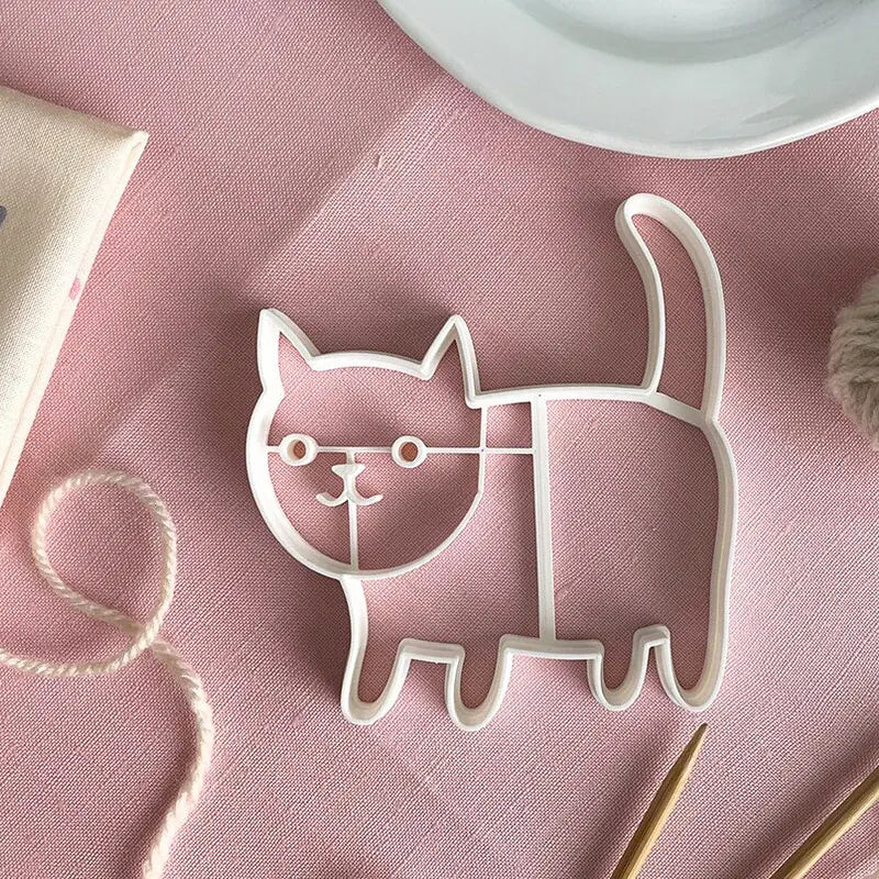 Emporte-pièces à biscuits chat - Set de 4 moules 3D en plastique emportepieces