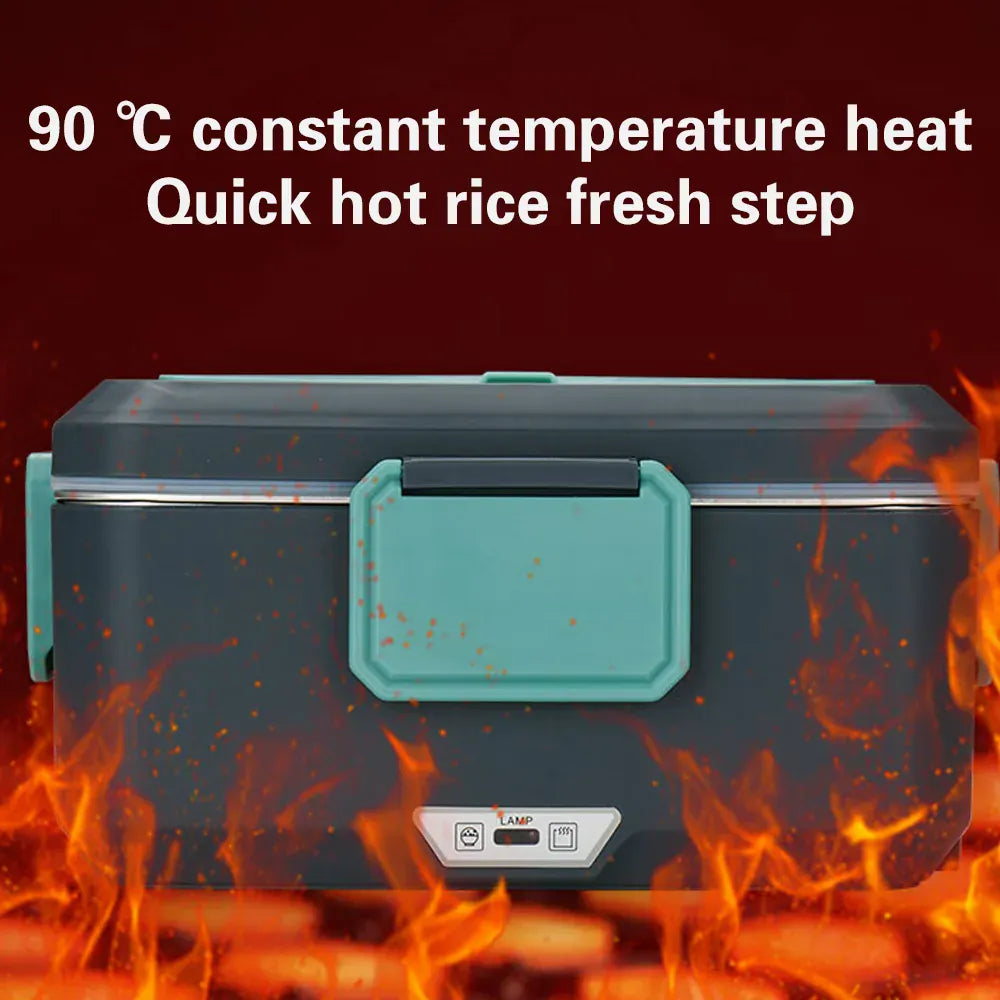 LunchBox Électrique Chauffante 3,5 L — Inox 304, 90 W, 220 V / 12-24 V Voiture lunchboxchauf