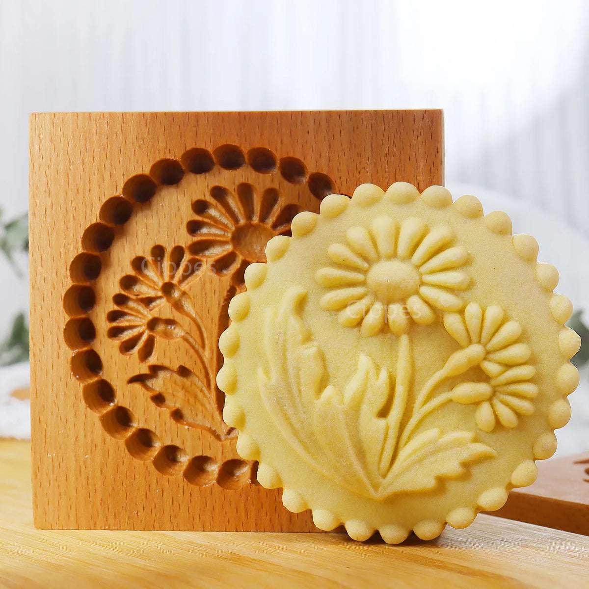 Emporte-pièce en bois floral 3D pour biscuits et gâteaux - 1 pièce emportepieces