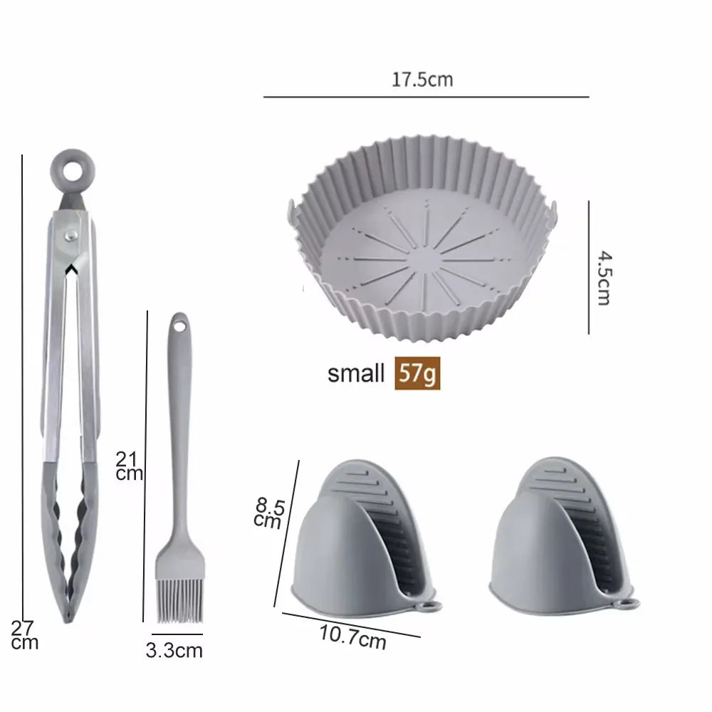 Moule Silicone Réutilisable Air Fryer Rond et Carré - Lot de 2 Pièces Air Fryer