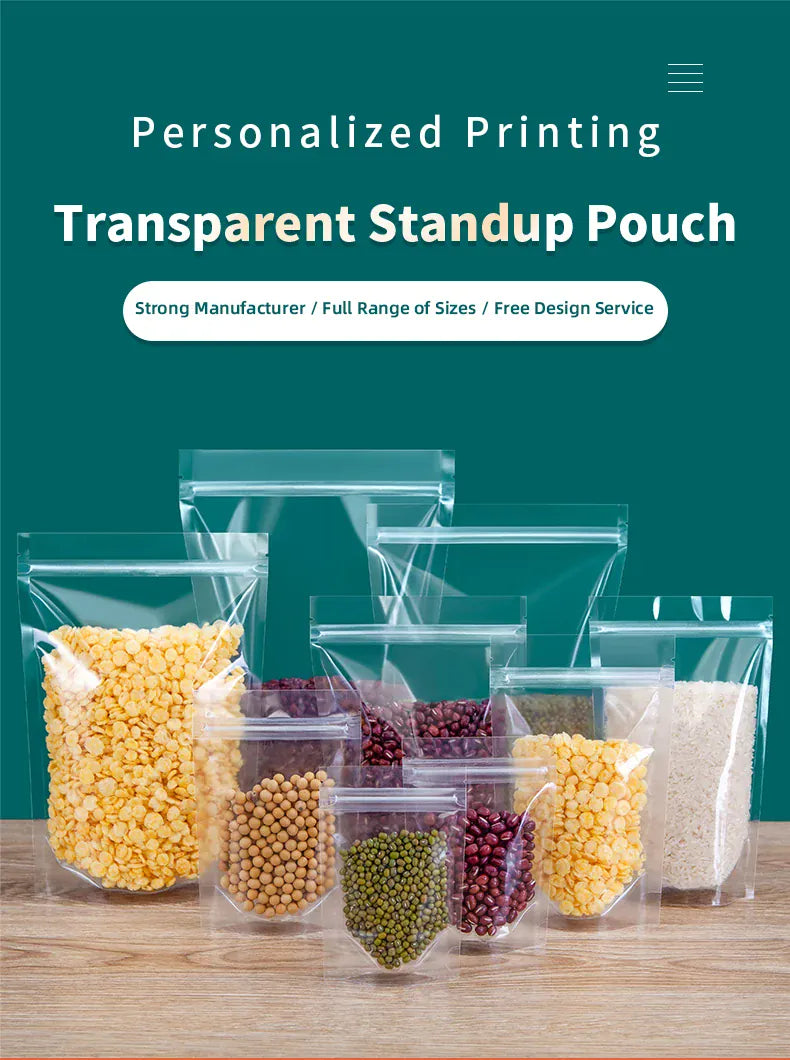 Sachets Zip Alimentaires Transparent 100 pièces Réutilisables