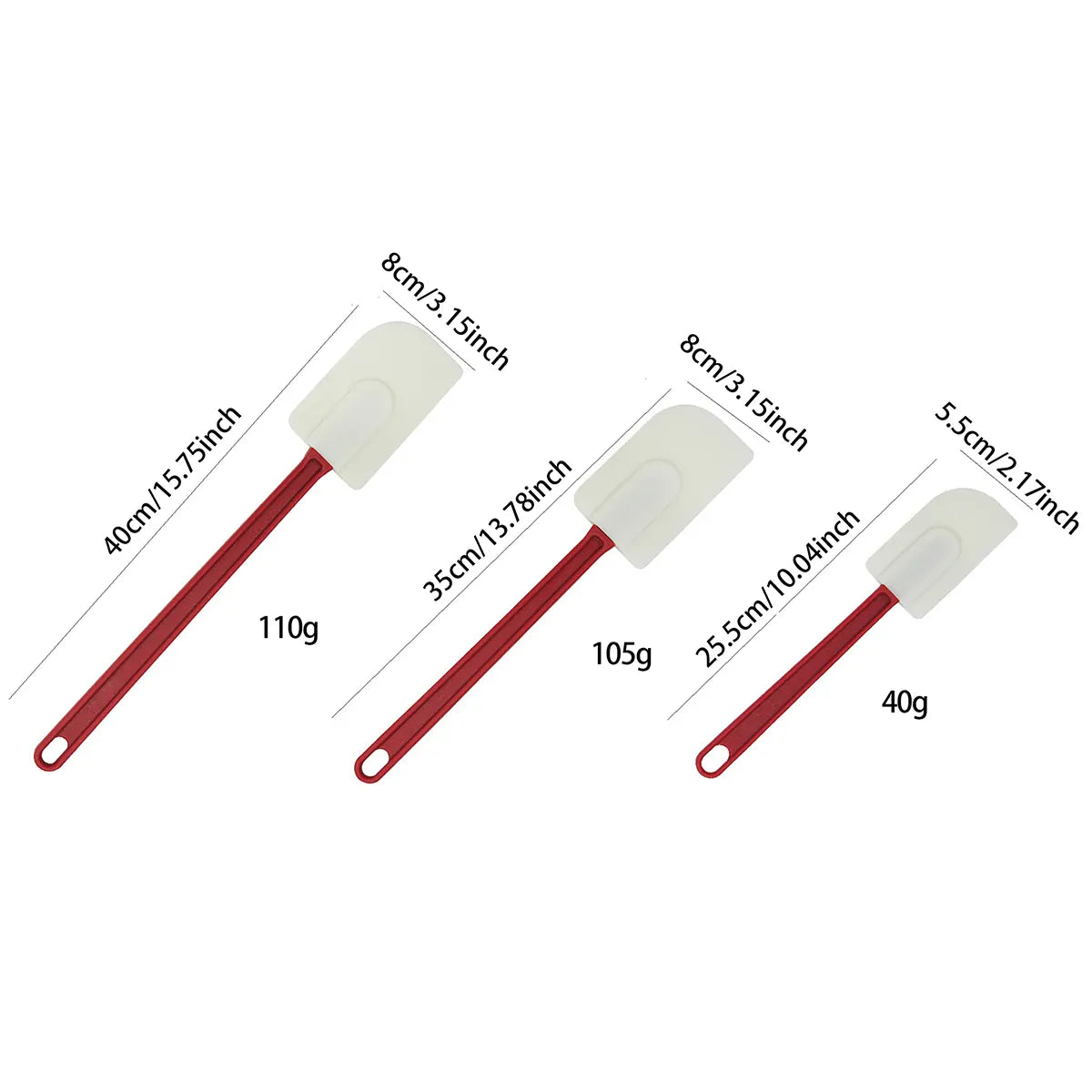 Set Spatules Silicone 3 pièces | Ustensiles de Pâtisserie Résistants spatule en silicone
