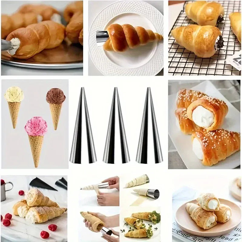 Set de 5 Outils de Pâtisserie en Acier Inoxydable - Moules à Croissants et Tubes à Pâtisserie douillepoche
