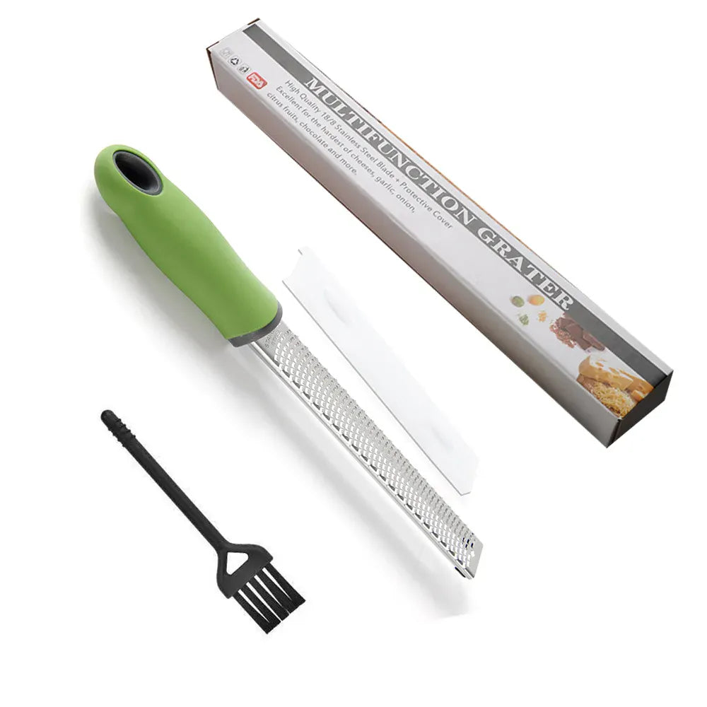 Zesteur en Inox pour Fruits et Fromage - 4 Lames Poignée Antidérapante zesteur