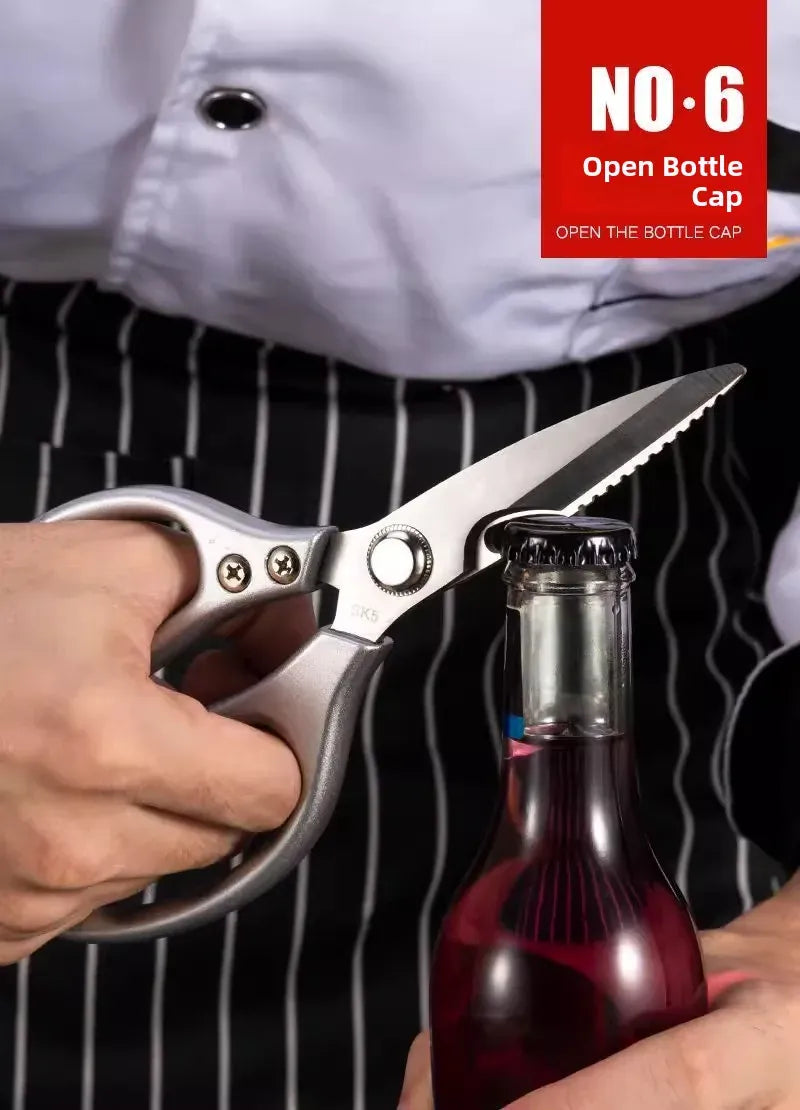Ciseaux de cuisine inox multifonctionnels pour viande et os ciseaux
