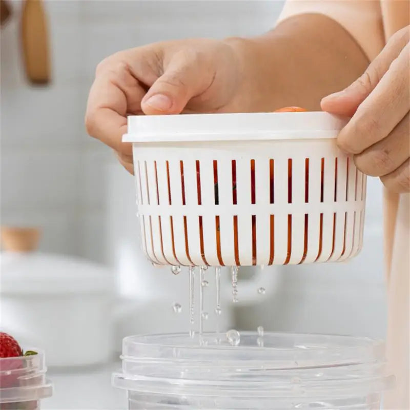 Boîte de Rangement Frigo Hermétique 700ml avec Grille Égouttoir