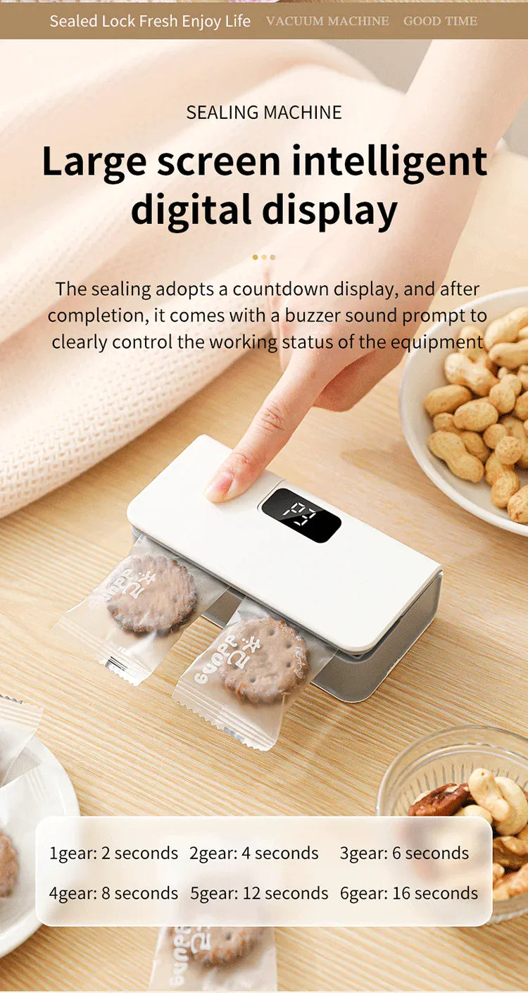 Scelleuse Alimentaire Mini Portable Rechargeable avec Affichage Digital sv