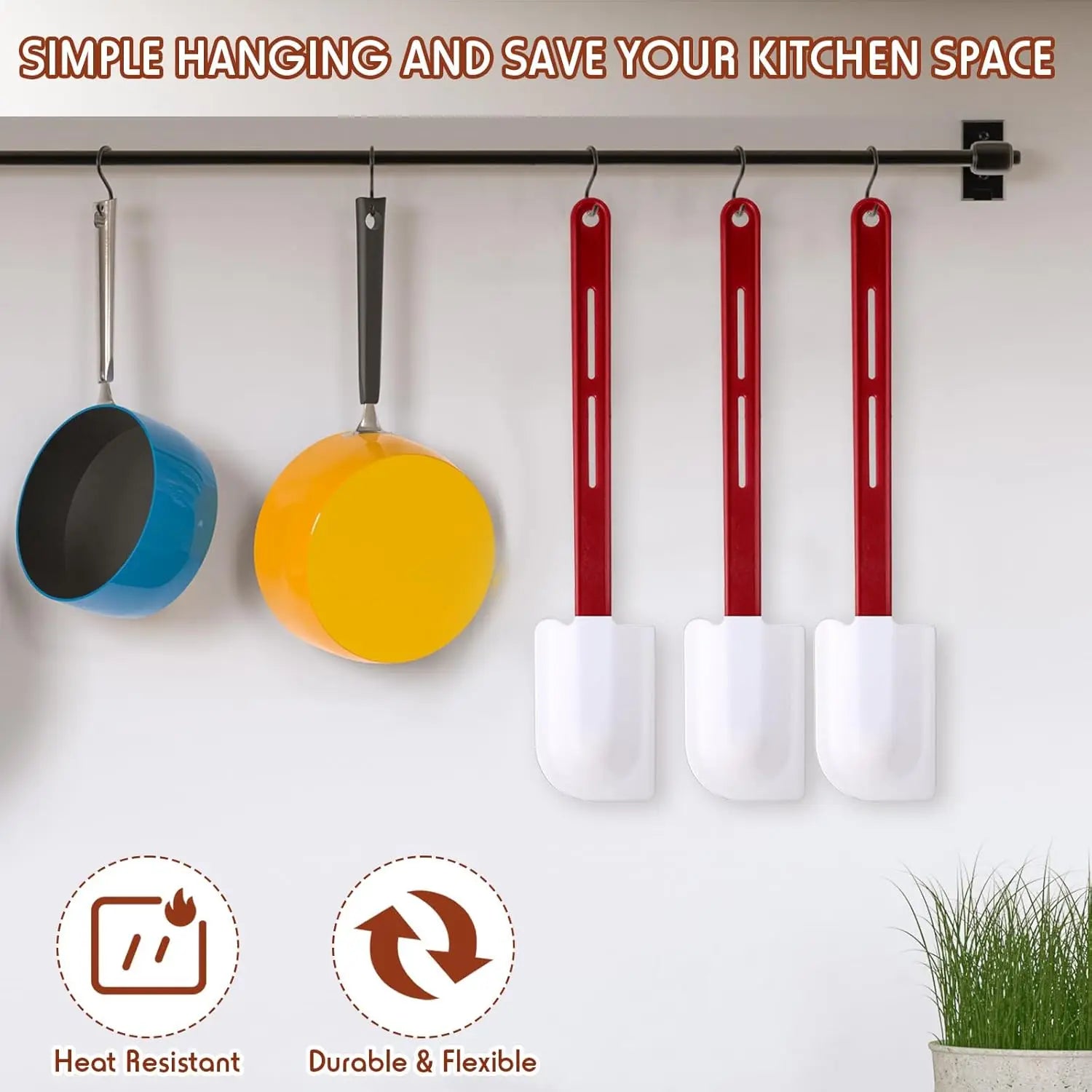 Set Spatules Silicone 3 pièces Résistantes à la Chaleur pour Baking spatule en silicone