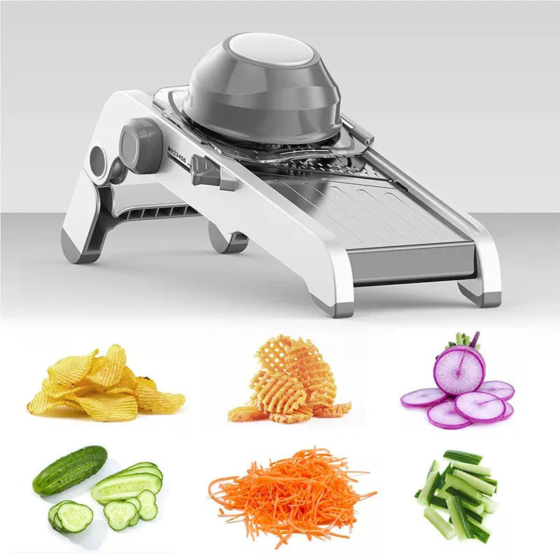 Mandoline 18 en 1 Réglable en Acier Inoxydable | Râpe à Légumes Mandoline