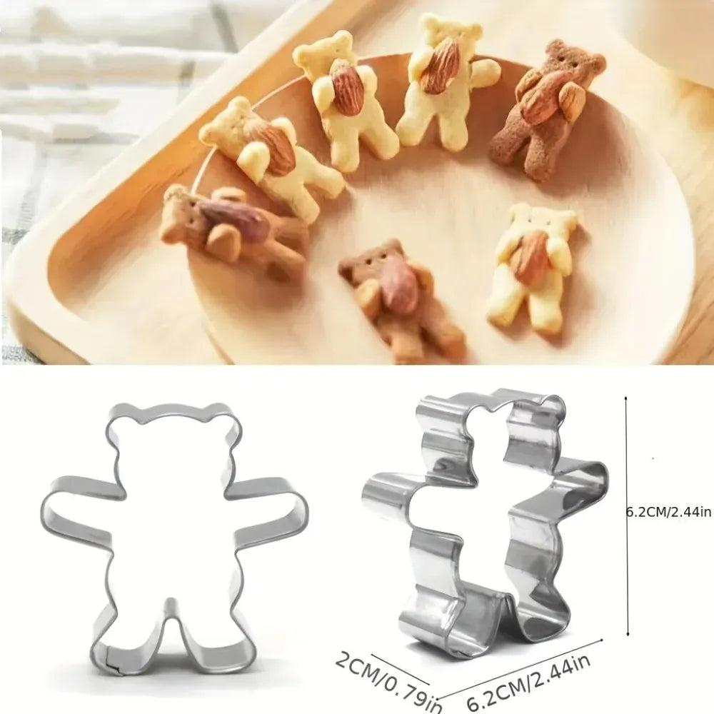 Emporte-pièces Oursons en Acier Inoxydable - 5 Molds pour Biscuits Festifs emportepieces