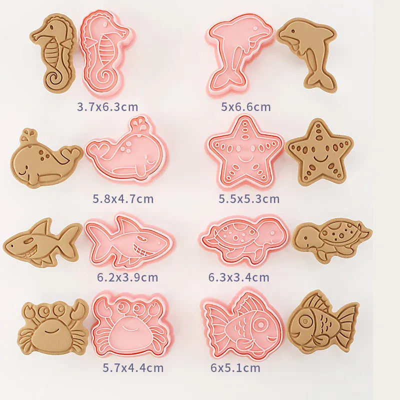 Emporte-pièces à Biscuits - Set de 8 Découpeurs en Plastique 3D emportepieces