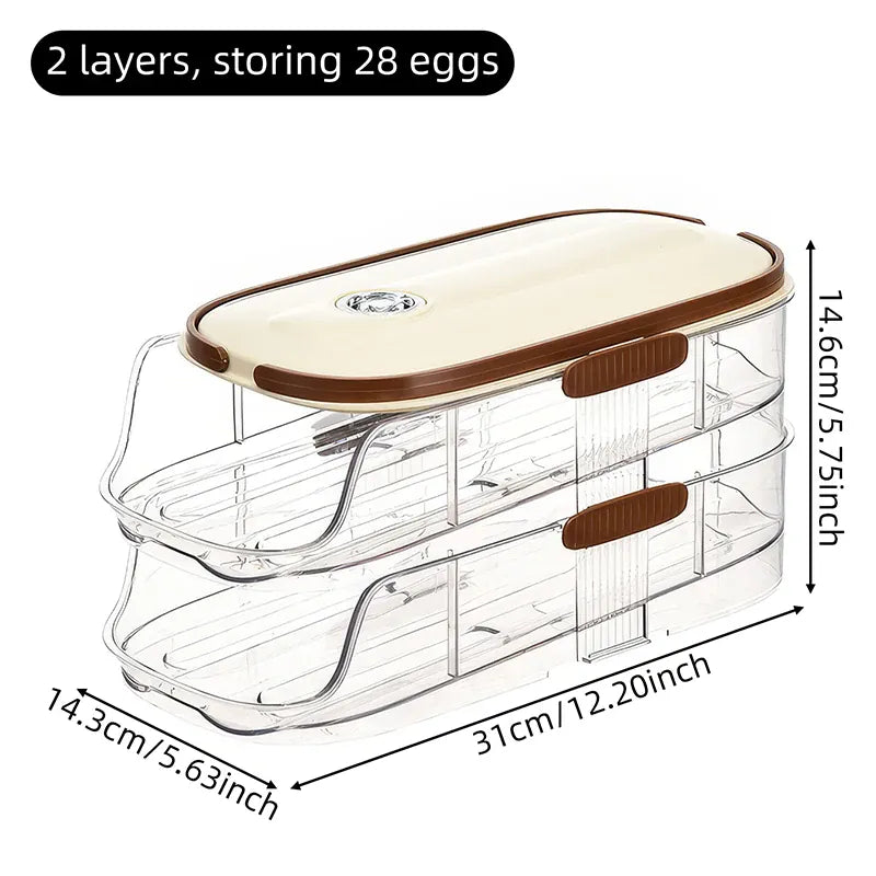 Boîte de Rangement Frigo pour Œufs 24 Pièces avec Poignée Ergonomique