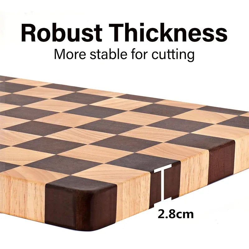 Planche à Découper Bois Motif Damier – 3 Tailles, 2,8 cm planche a decouper en bois