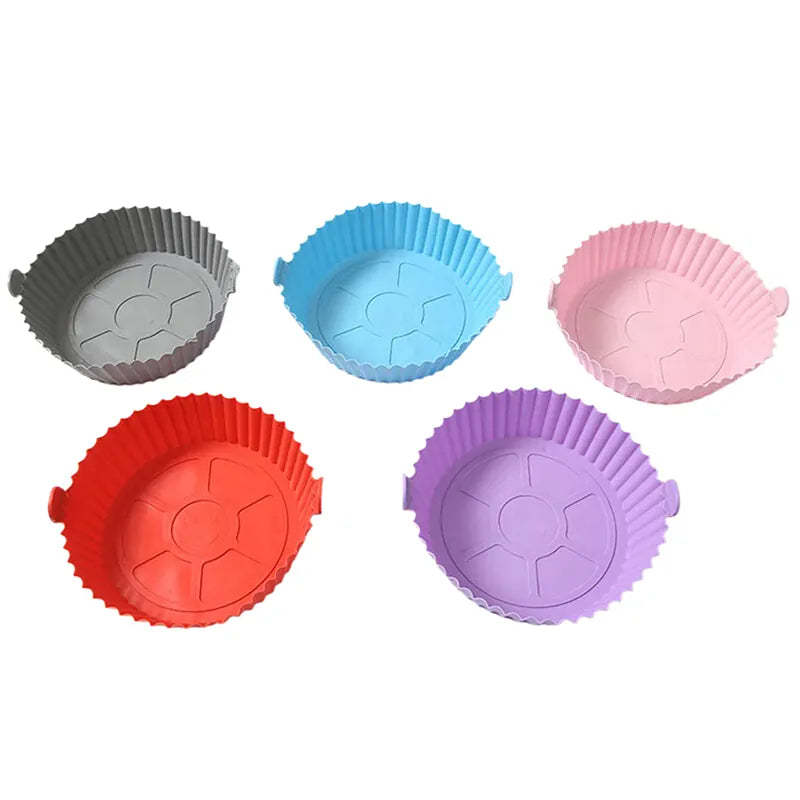 Moule Silicone Réutilisable Air Fryer - Lot de 4 Pièces Colorées Air Fryer