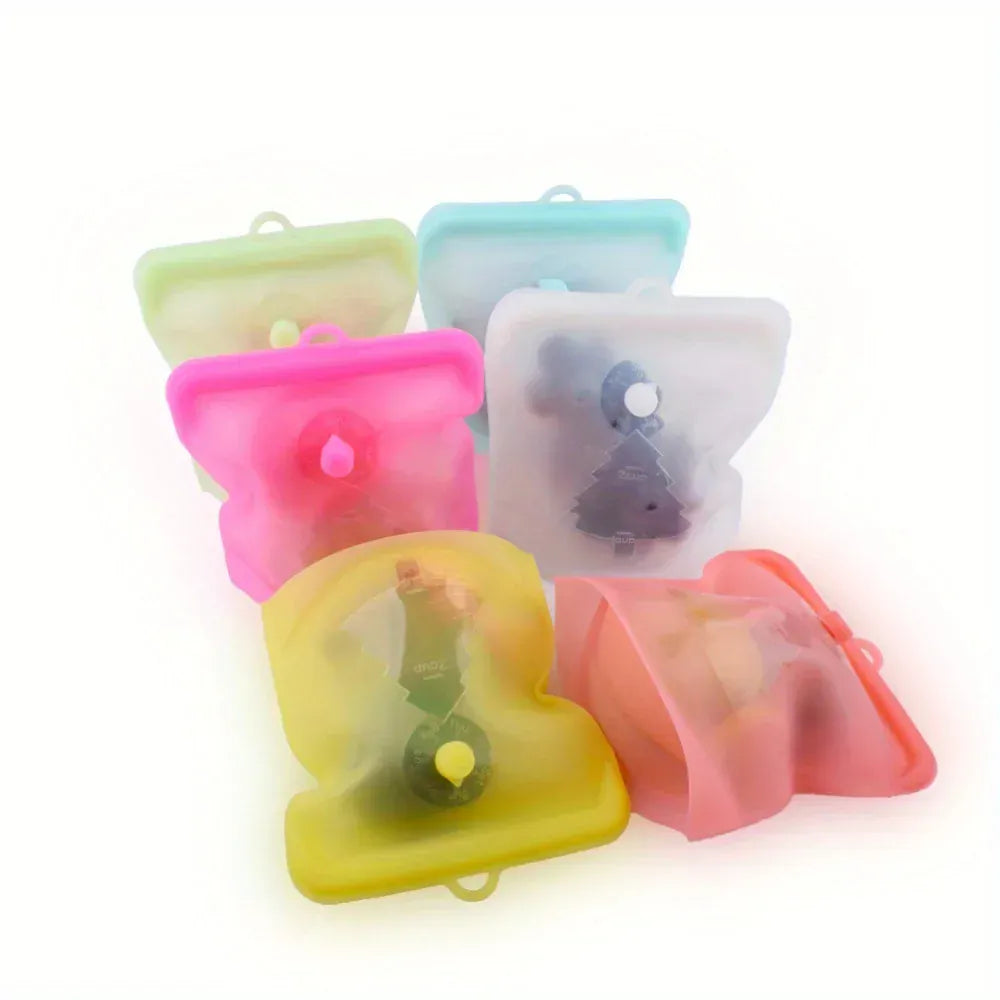 Sachets Silicone Réutilisables - Lot de 6 Pièces Hermétiques