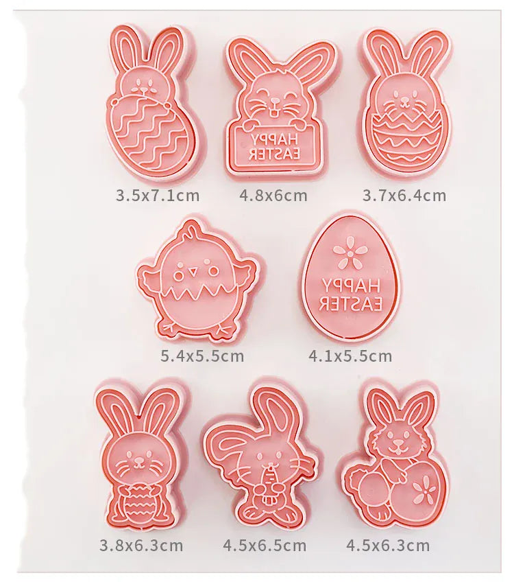 Emporte-pièces à Gâteaux Pâques - 10 Pièces Formes Lapin et Oeuf emportepieces