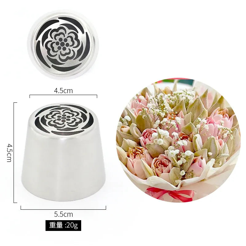 Douilles à Pâtisserie en Acier Inoxydable pour Fleurs 3D - 8 Pièces douillepoche