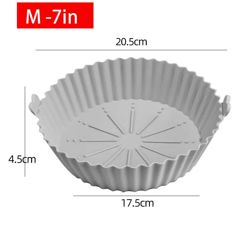 Moule Silicone Réutilisable Air Fryer Rond et Carré - Lot de 2 Pièces Air Fryer