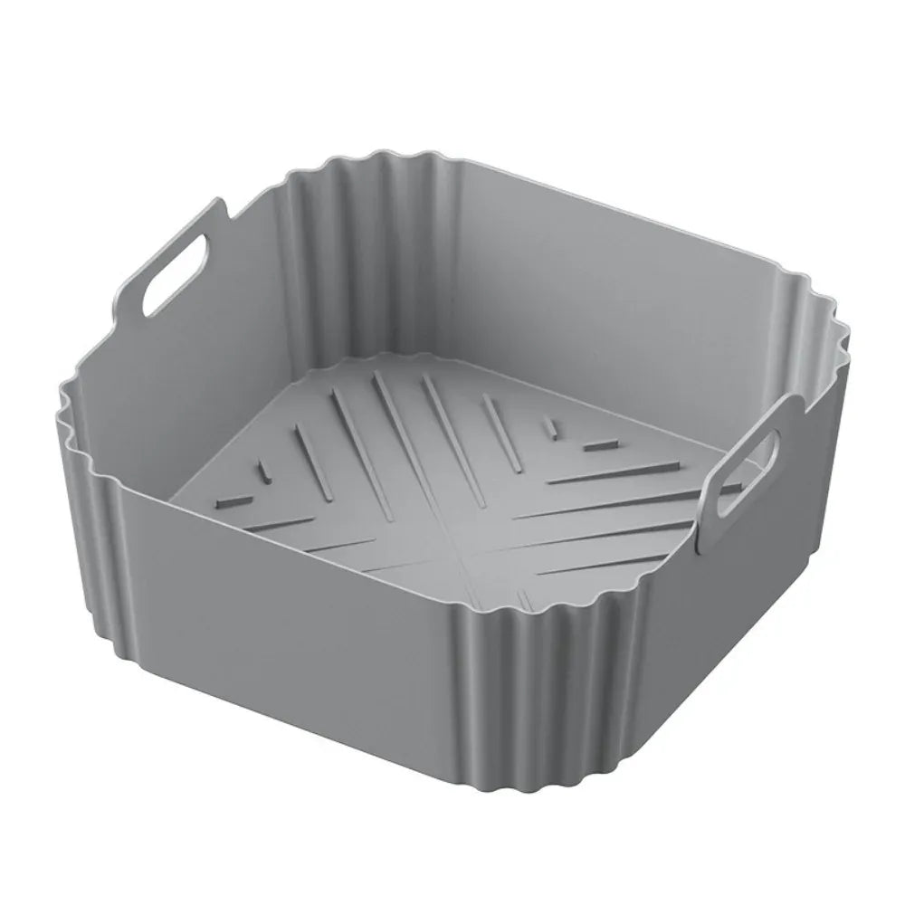 Moule Silicone Air Fryer Carré Réutilisable 55-62L avec Poignée Air Fryer