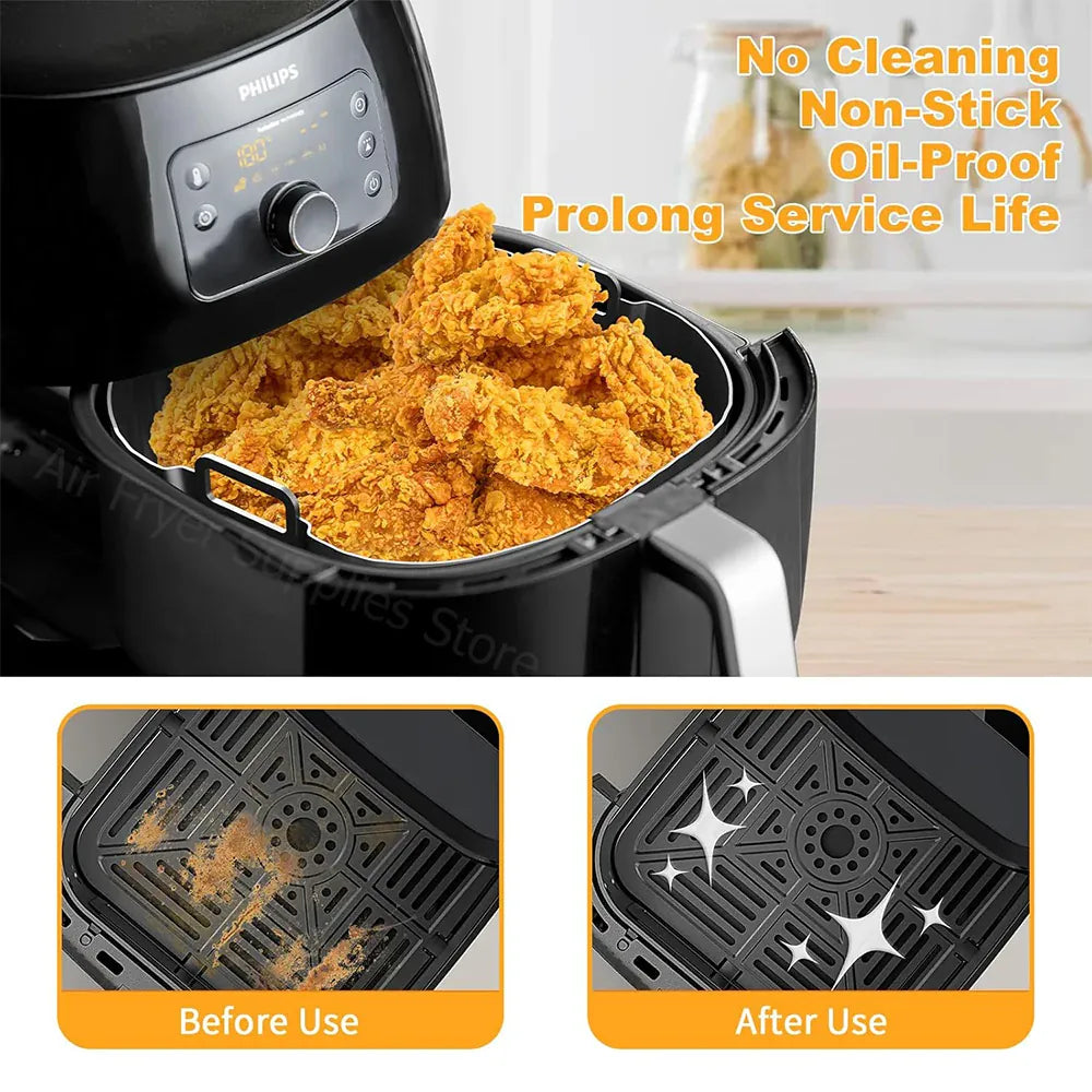 Moule Silicone Air Fryer Réutilisable Rond 19cm - Lot de 1 Pièce Air Fryer