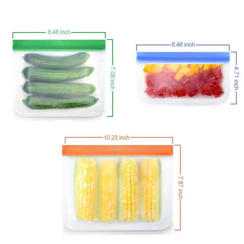 Sachets Zip Alimentaires Réutilisables - Lot de 12 pièces Hermétiques