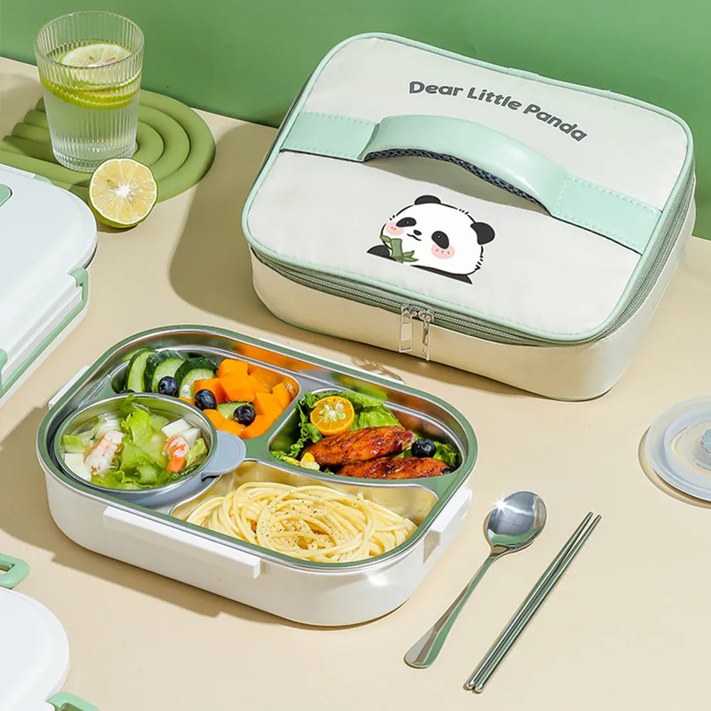 Bento pour enfants à 2/4/5 compartiments avec Couverts « Hello Panda » Bento