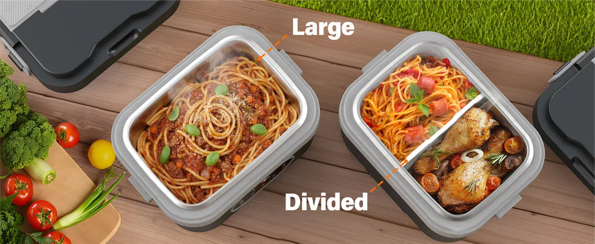 LunchBox Chauffante Sans Fil 60 W — Batterie 18 000 mAh, Cuve Inox 304, Timer 8h lunchboxchauf