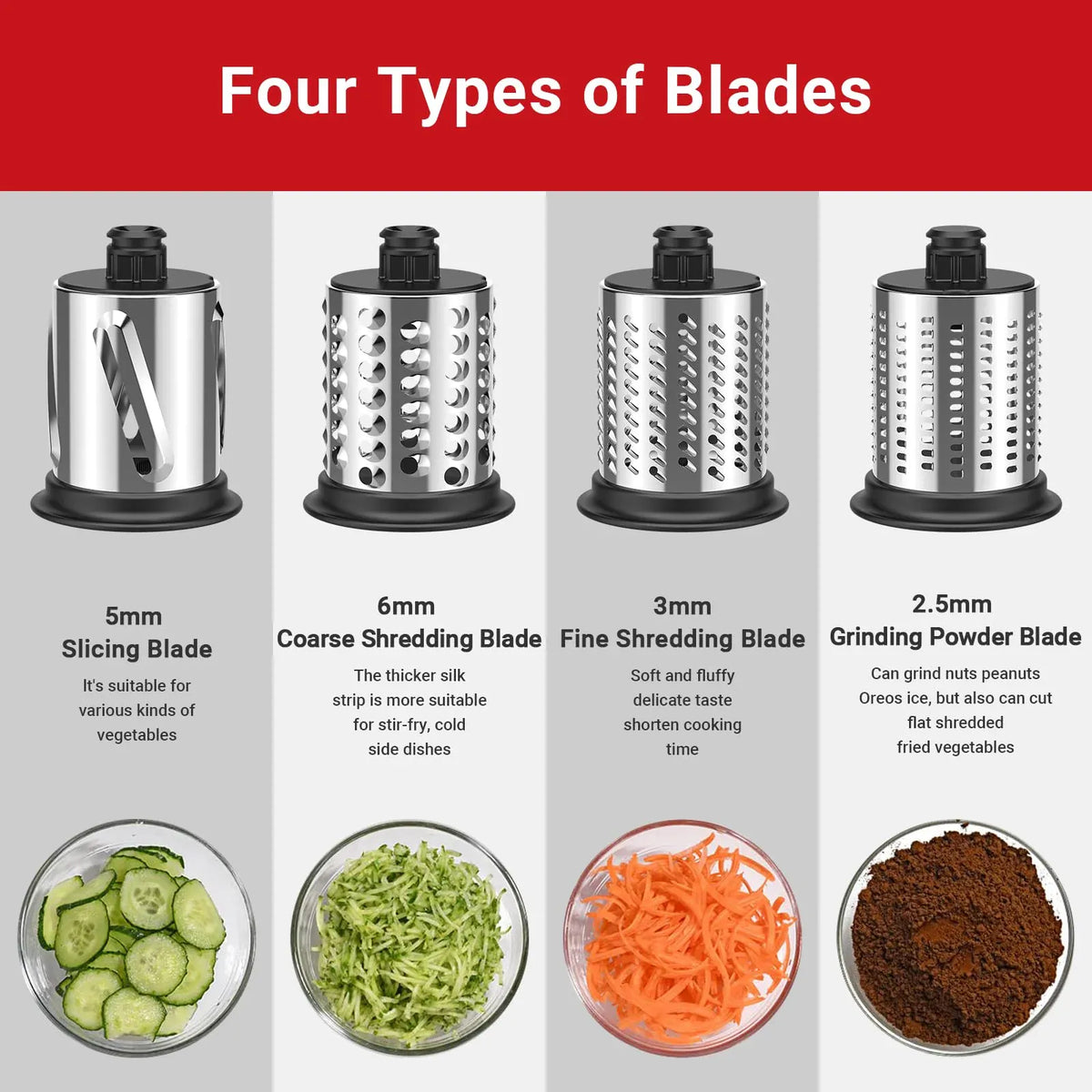 Accessoire Râpe et Trancheuse pour Robot KitchenAid — 4 Lames Inox KitchenAid