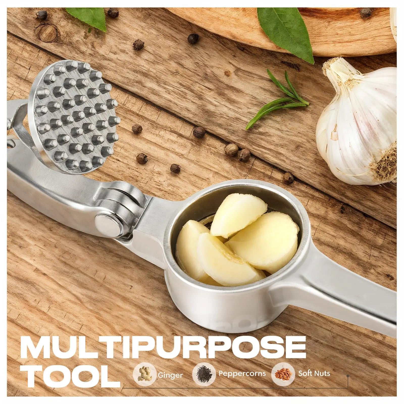 Presse-Ail Inox Manuel avec Éplucheur et Nettoyeur Inclus presseail