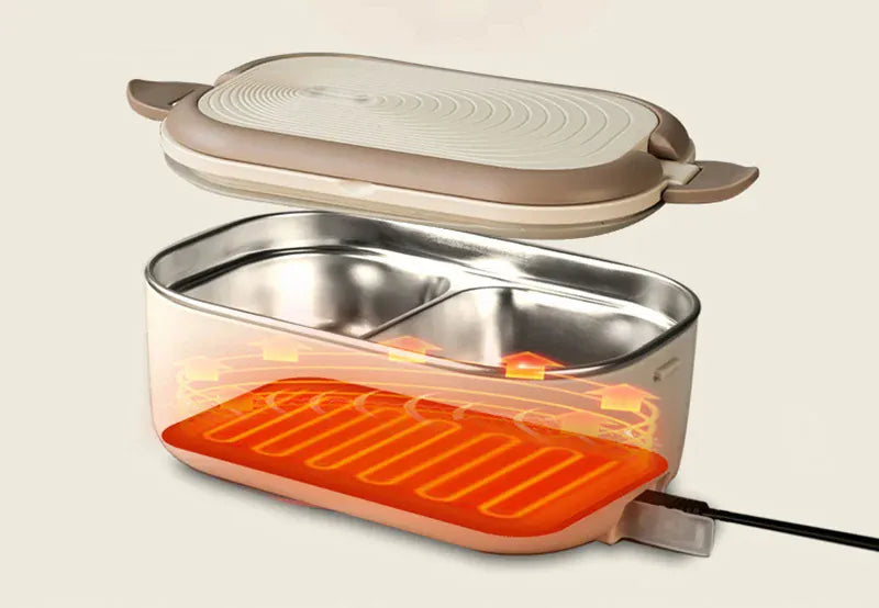 Lunch Box Chauffante Inox 1L 220V 18W | Boîte Chauffante Électrique lunchboxchauf