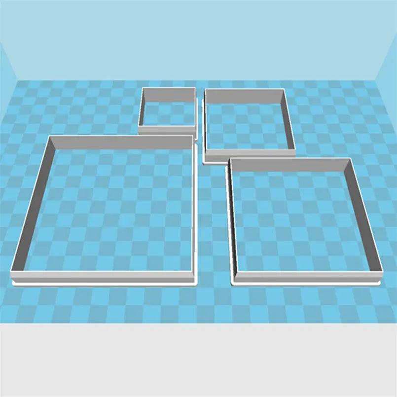 Emporte-pièces à Gâteau en Plastique - Set de 5 Formes Carrées Géométriques emportepieces
