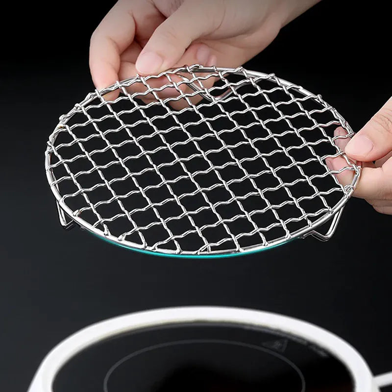 Grille Inox Air Fryer Rond Empilable - Rack de Cuisson Anti-corrosion Air Fryer