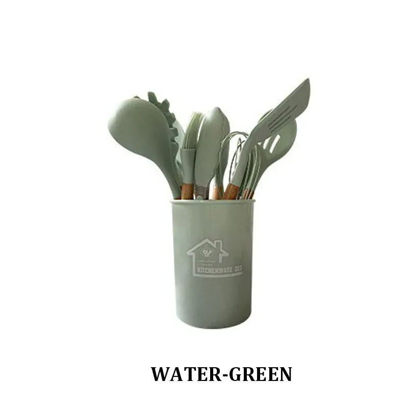 Set Ustensiles Silicone 12 pièces Cuisine | Résistants à la chaleur spatule en silicone